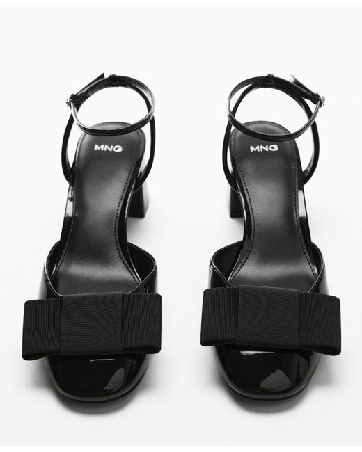 Mango Black Patent Leather Bow Shoe