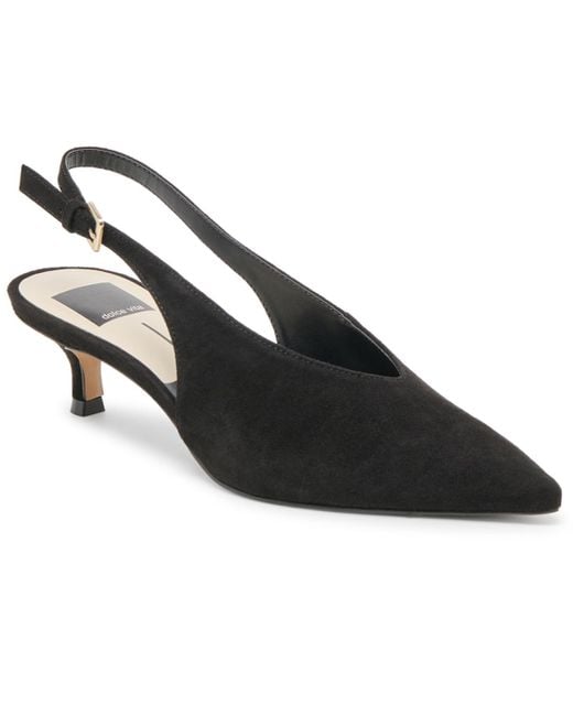 Dolce Vita Black Alenna Kitten-heel Slingback Pumps
