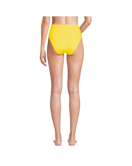 Lands' End Multicolor Tugless Quickdry High Waisted High Leg Bikini Bottoms
