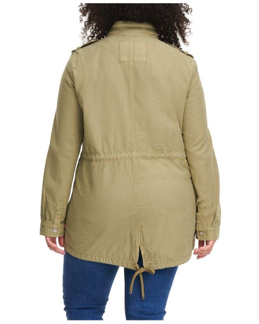 Levi's ® Standcollar Cotton Anorak Jacket in Army Green (Green) Lyst