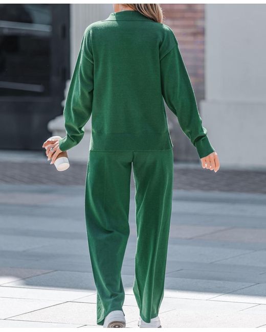 CUPSHE Green Knit Matching Lounge Set