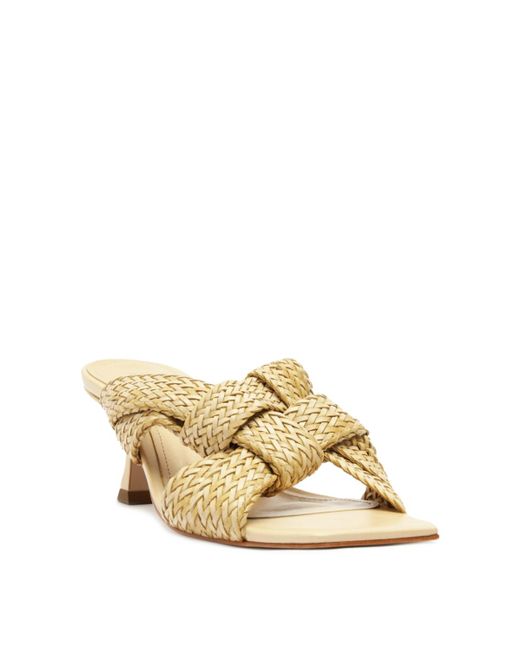 SCHUTZ SHOES Metallic Kali Kitten Heel Sandals