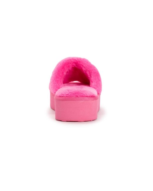 Muk Luks Black Platform Slide Slipper