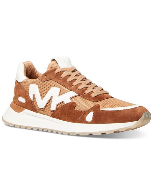 Michael Kors Brown Miles Mk Logo Lace-up Running Sneakers for men
