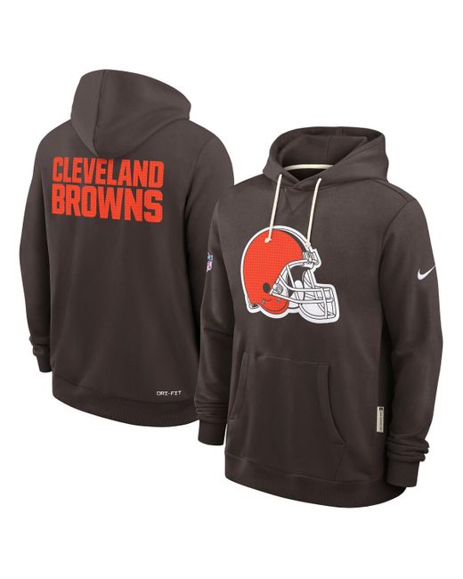 Nike Brown Cleveland S Sideline Initial Home Performance Pullover Hoodie for men