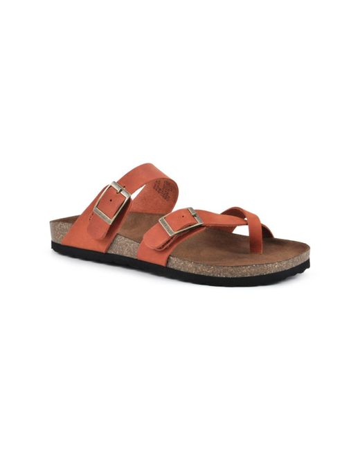 White Mountain Gracie Leather Footbed Sandal in Rust, Leather (Brown) | Lyst