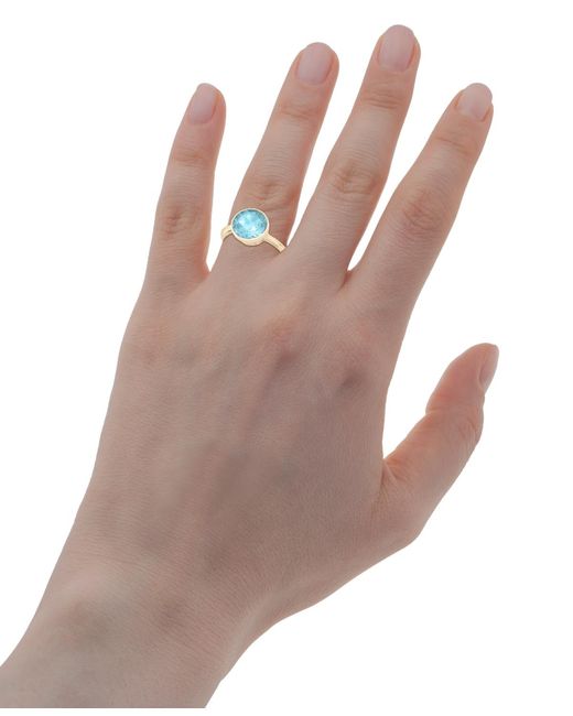 Macy's Blue Bezel Circle Solitaire Statement Ring (3-3/4 Ct. T.w.