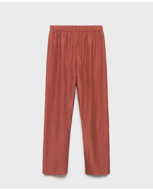 Mango Red Long Silk Pants