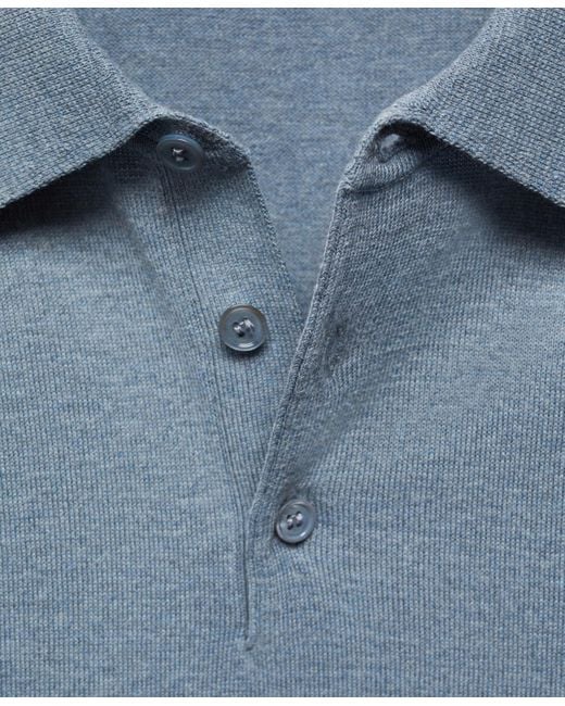 Mango Natural Long-sleeved Cotton Jersey Polo Shirt