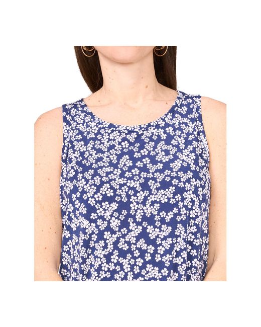 Msk Petite Floral-print Shift Dress in Blue | Lyst
