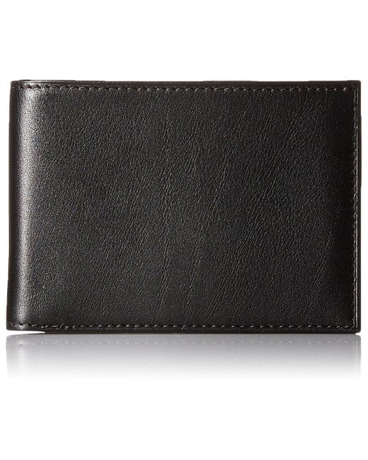 Bosca Black Old Leather New Fashioned Collection-small Bifold Wallet for men