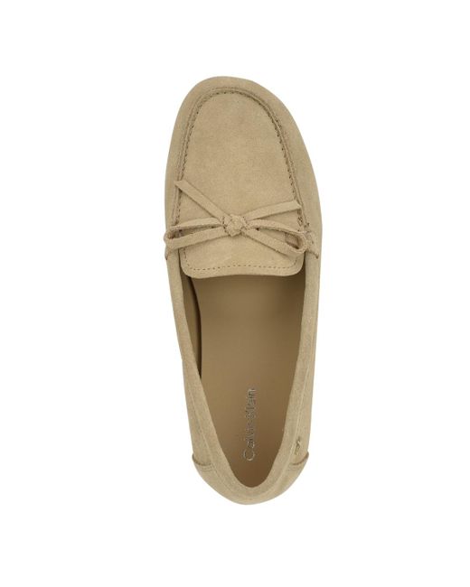 Calvin Klein White Koria Bow Slip-on Loafers