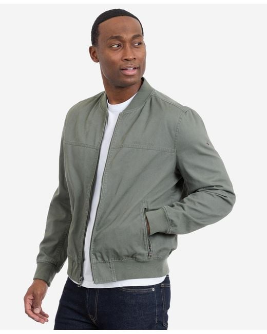 Tommy Hilfiger Gray Collared Bomber Jacket for men