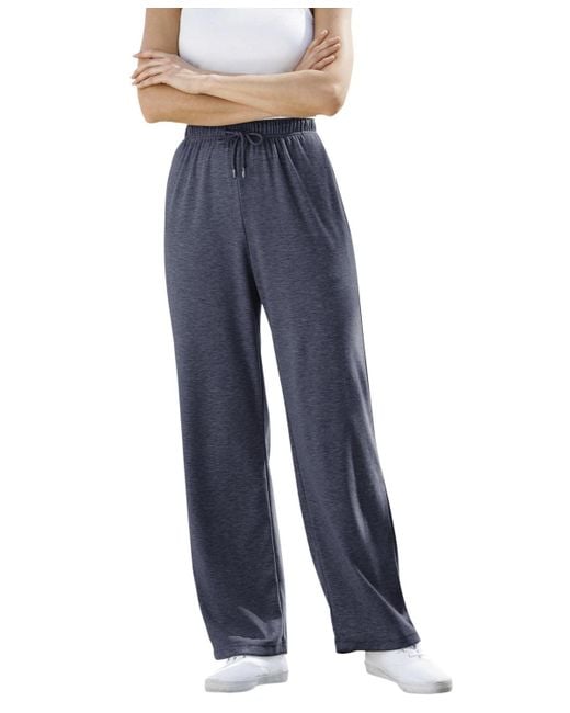 Woman Within Blue Within Tall Sport Knit Straight-leg Pull-on Pants