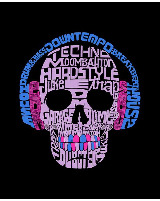 LA Pop Art Blue Word Art Styles Of Edm Music Crewneck Sweatshirt for men