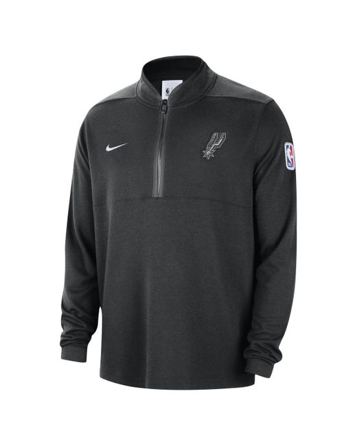 Nike Black San Antonio Spurs 2023/24 Authentic Performance Half-zip Jacket for men