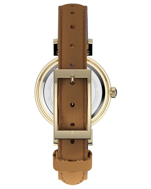 Timex Metallic Quartz Dress Analog Leather Strap 31mm Round Watch