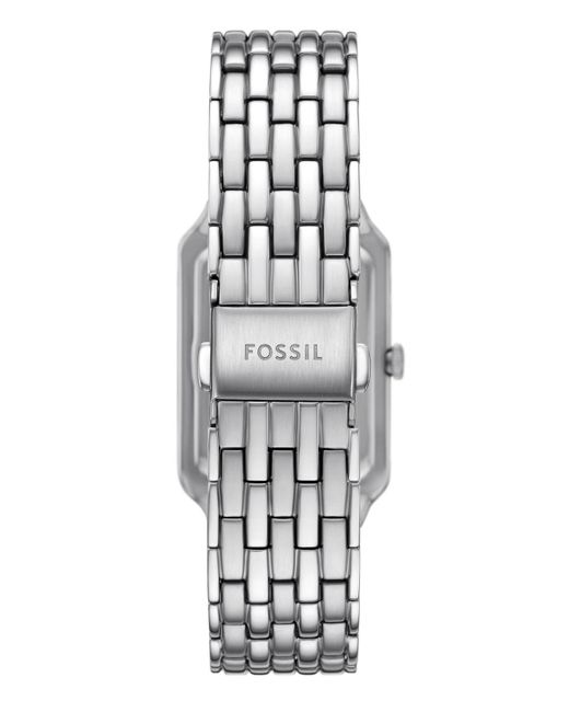 Fossil White Raquel Sun Moon Multifunction Stainless Steel Watch