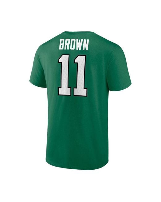 Fanatics Branded A.j. Brown Kelly Green Philadelphia Eagles Player Icon  Name And Number T-shirt for Men
