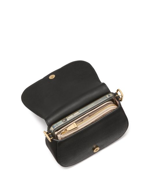 Kate Spade Black Nouveau Textured Mini Saddle Bag