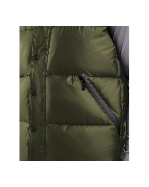 Hunter Green Chiswell Nylon Quilted Removable Hood Full Zip Puffer Vest for men