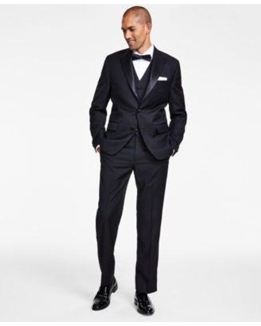 Michael Kors Blue Classic Fit Stretch Solid Tuxedo Separates for men