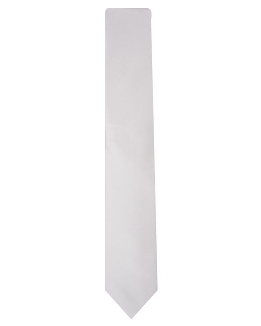 Alfani White Solid Texture Slim Tie for men