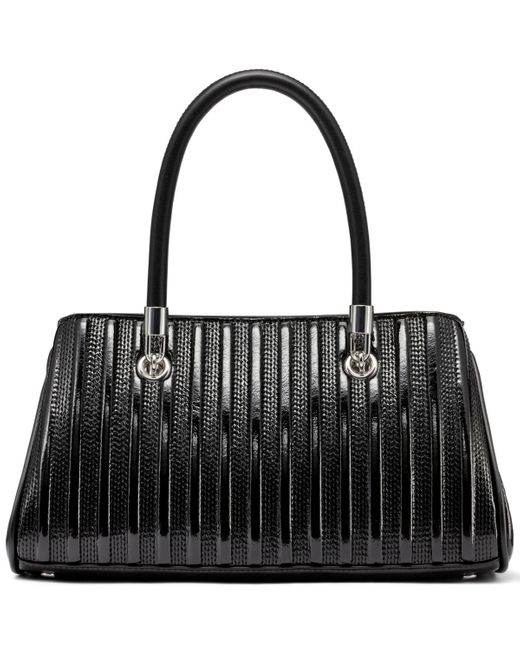 Calvin Klein Black Brigette Patent Piping Mini Satchel Bag