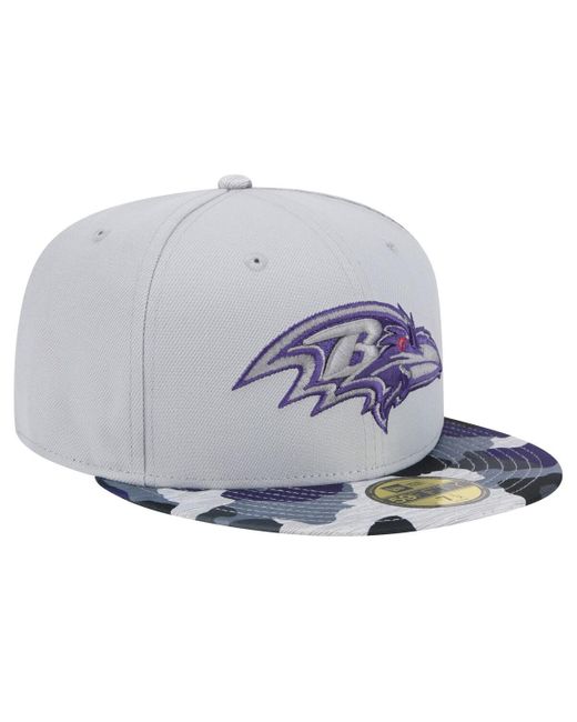 KTZ Gray Baltimore Ravens Active Camo 59fifty Fitted Hat for men