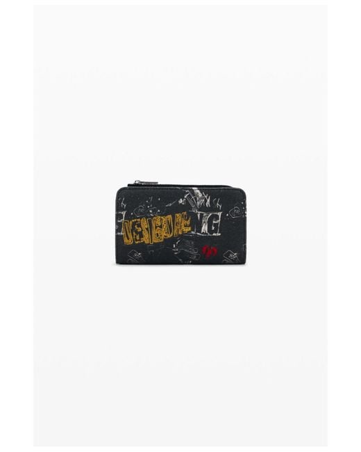 Desigual Black Medium Graffiti Wallet