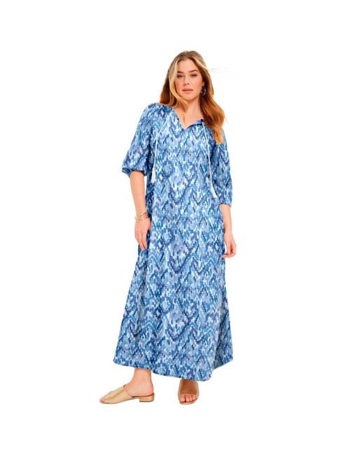 June + Vie Blue June + Vie June + Vie Boho Maxi Dress
