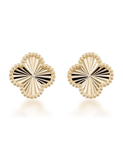 Macy's Metallic Textured Clover Stud Earrings