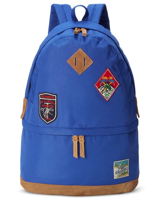 Polo Ralph Lauren Blue Ranger Suede-trim Backpack for men