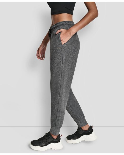 DKNY Gray Rhinestone Logo Cuffed jogger