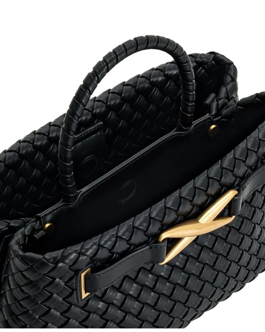 JW PEI Black Elora Small Woven Tote Bag