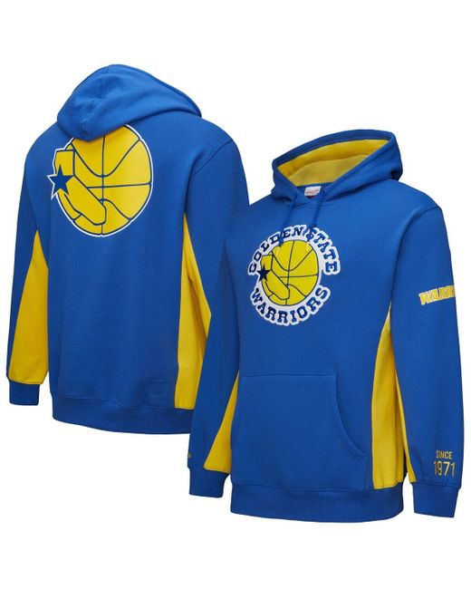 Mitchell & Ness Blue Golden State Warriors Hardwood Classics Team Origins Fleece Pullover Hoodie for men