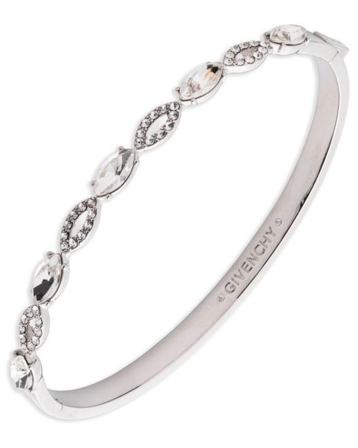 Givenchy Metallic Crystal Stone Gold-tone Bangle Bracelet