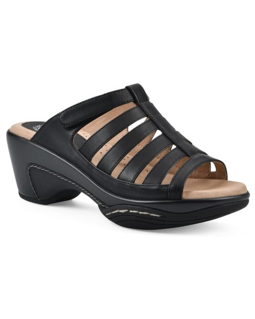 White Mountain Black Valencia Slip-on Clog Sandals