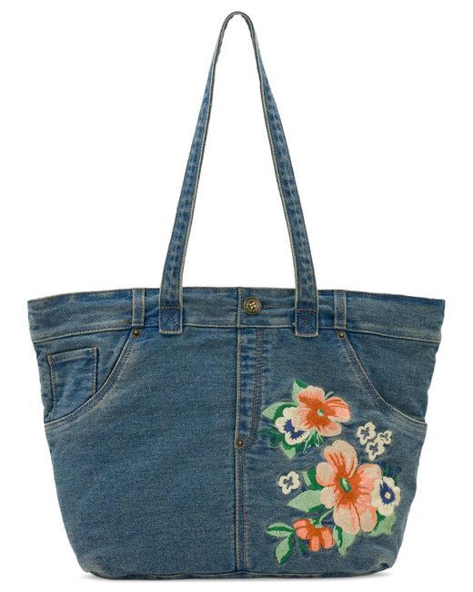 Patricia Nash Blue Ashwell Medium Denim Tote