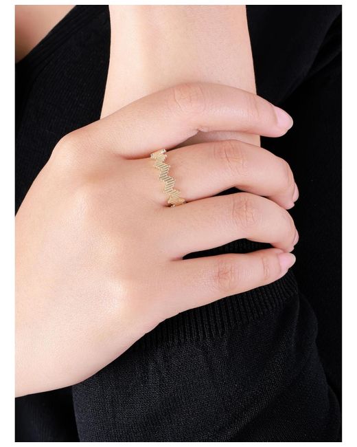 DEVATA Metallic Ribbed Zig Zag Ring