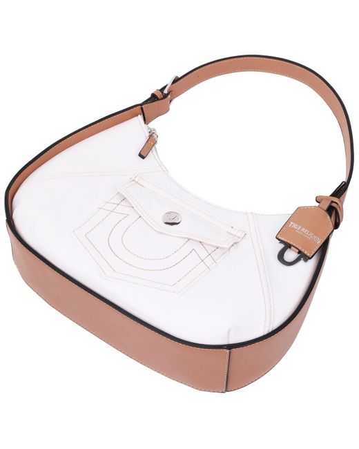 True Religion White Horseshoe Pocket Medium Hobo