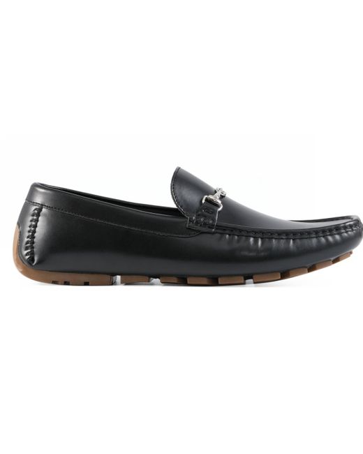 Guess Black Ansto Logo Bit Detailed Driving Loafers for men