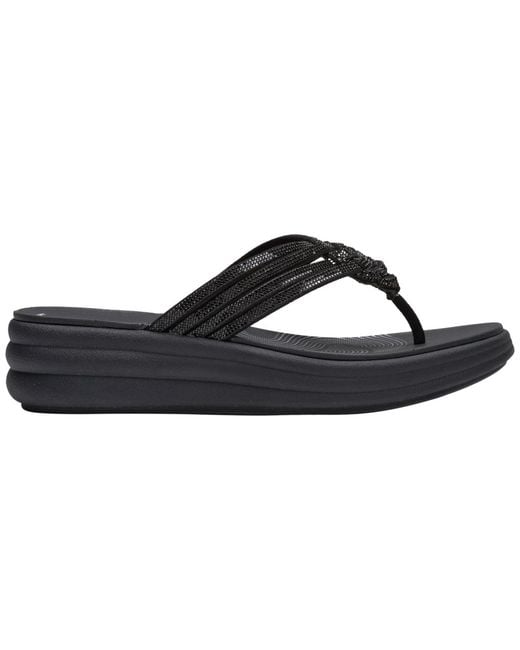 Clarks Black Cloudsteppers Drift Gem Round Toe Sandals