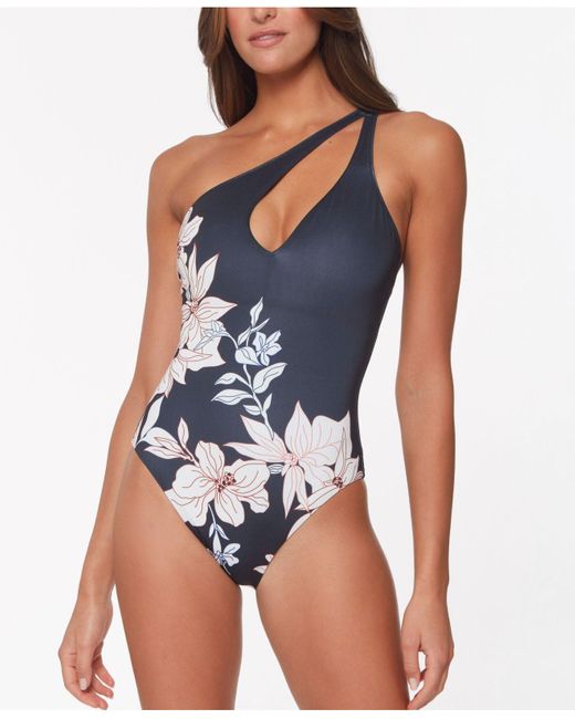 Sanctuary Blue Night In The Jungle Asymmetrical One-piece Swimsuit
