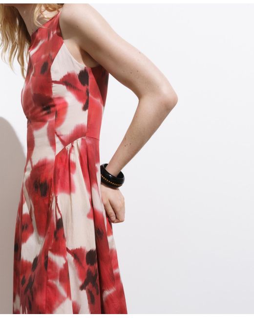 Mango Floral-print Flared Dress | Lyst