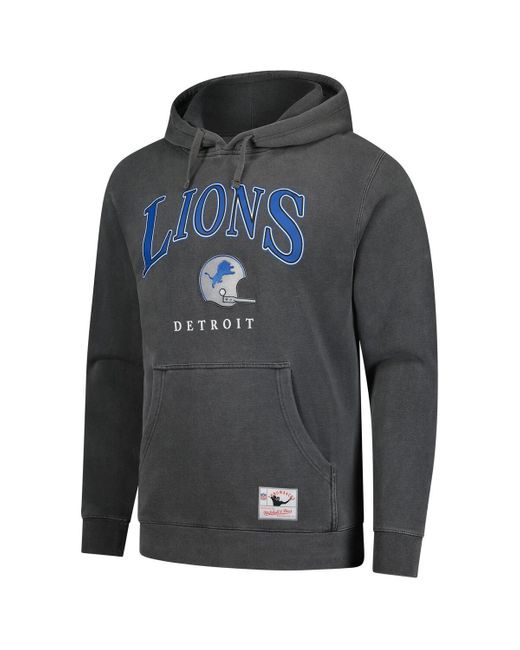 Mitchell & Ness Black Detroit Lions Slot Pullover Hoodie for men