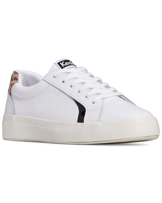 Keds White Pursuit Leather Lace-up Casual Sneakers From Finish Line