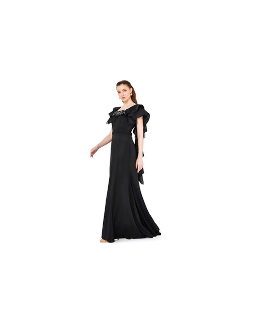 Amiri Black Cascading Sleeves Gown