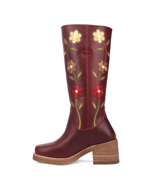 Dingo Red Bloom Leather Boot
