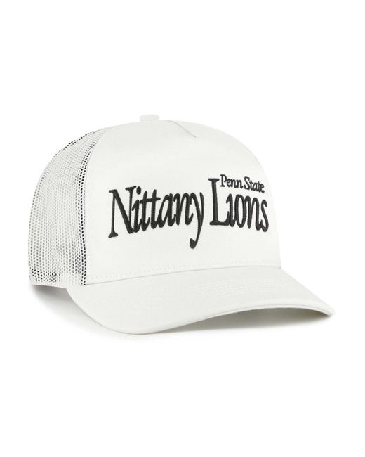 '47 White And Penn State Nittany Lions Foundation Script Adjustable Trucker Hat